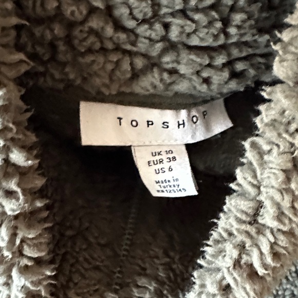 Topshop Olive Teddy Jacket - Picture 4 of 6